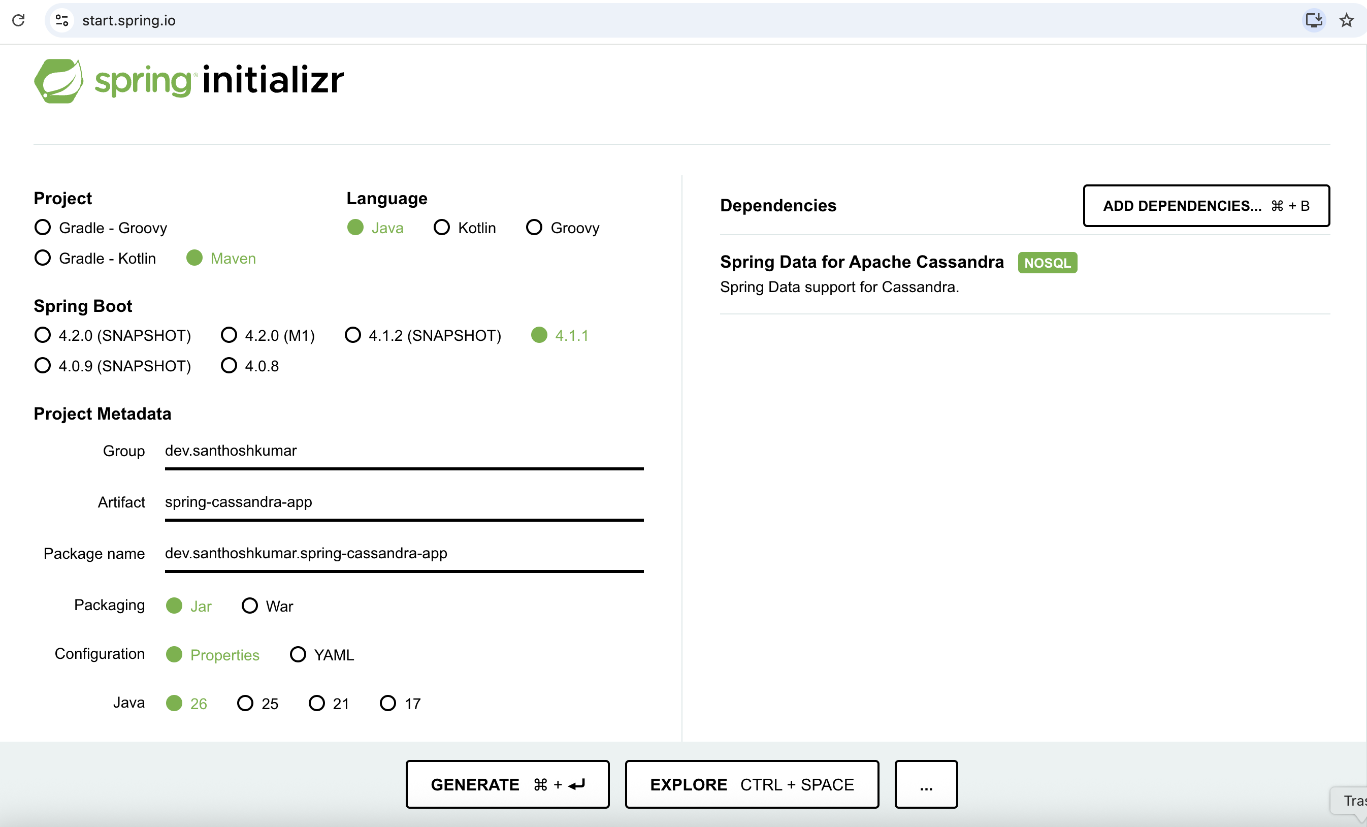 Generate Project Screenshot